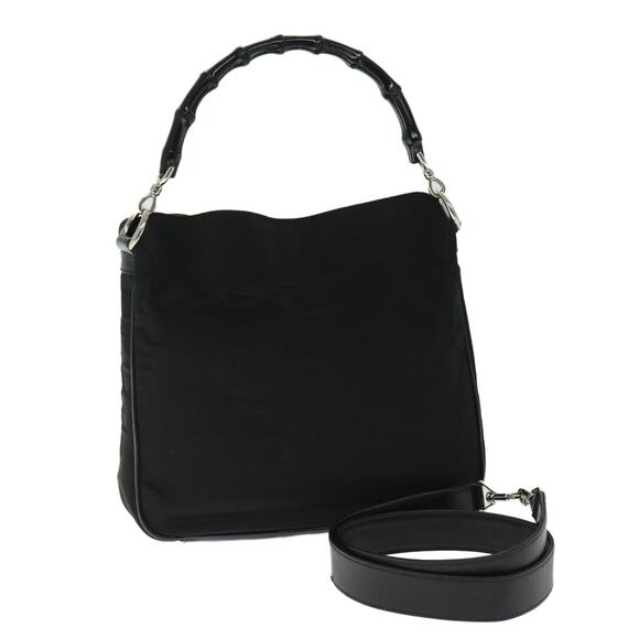 GUCCI Bamboo Hand Bag Nylon Black 002 1638 002 1638 - Picture 1 of 16